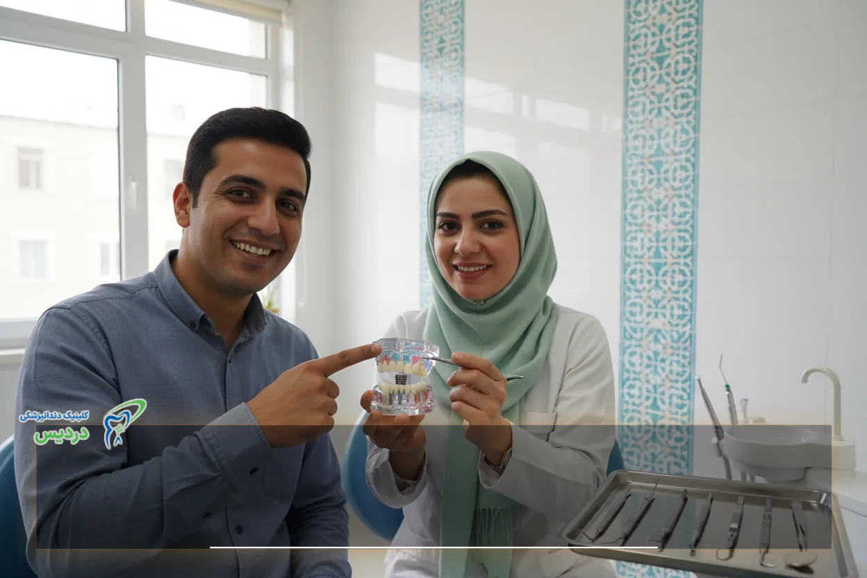 ایمپلنت دندان شکسته در فک پایین و بالا