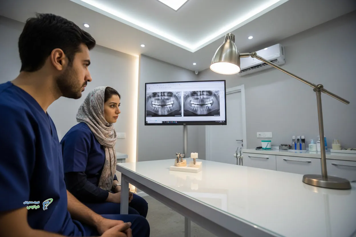 مقایسه روکش PFM و زیرکونیا روی ایمپلنت از نظر خط تیره لثه و تطابق رنگ