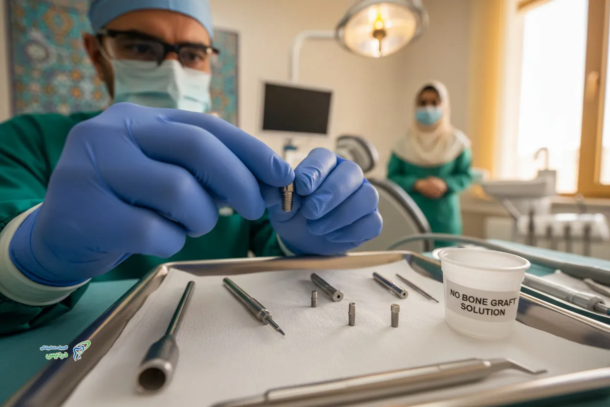 کاشت ایمپلنت کم تهاجمی بدون پیوند استخوان