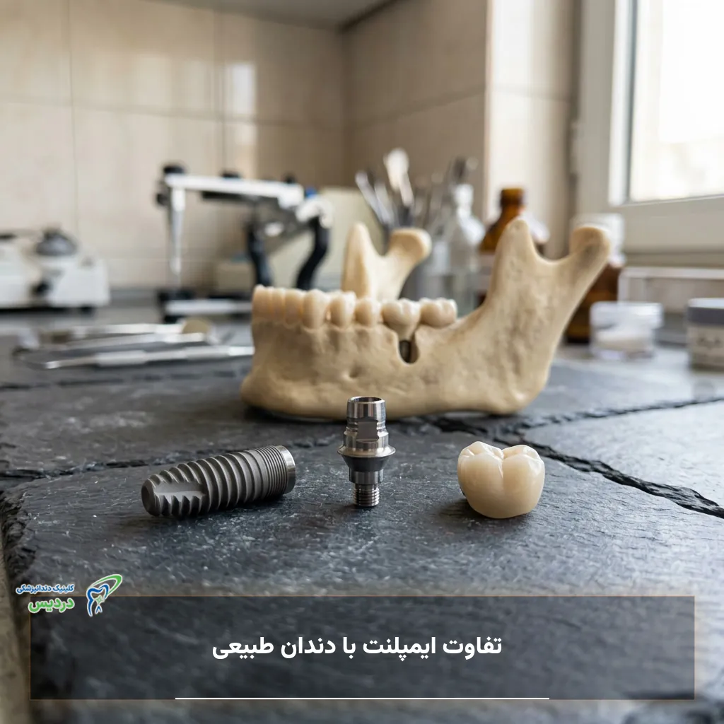 تفاوت ساختار ایمپلنت و دندان طبیعی