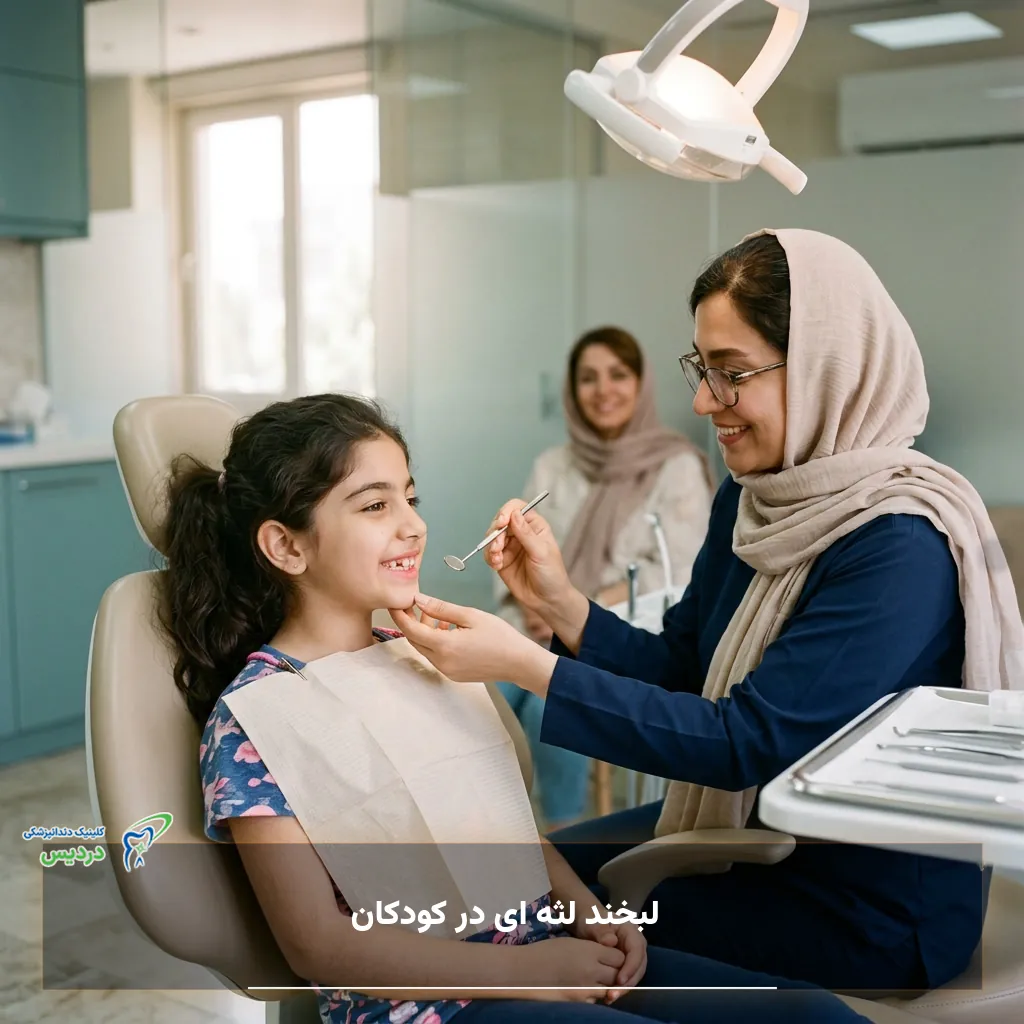 لبخند لثه‌ای کودک هنگام خندیدن