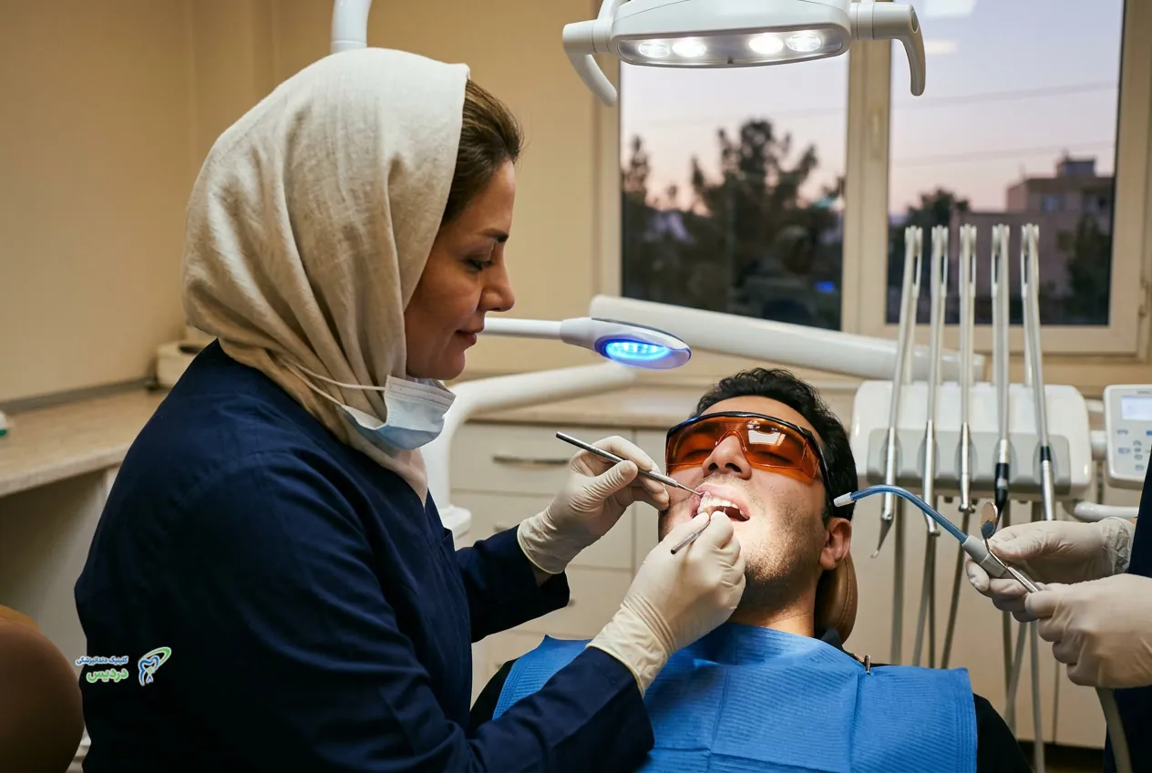 آمادگی برای جلسه کامپوزیت پس از ژل لب