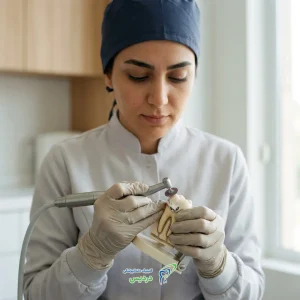نمایی از پولیش و درخشندگی سطحی کامپوزیت دندان آینه‌ای